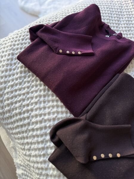 Işıltılı Droplu Tunik Bordo