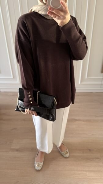 Işıltılı Droplu Tunik Lacivert