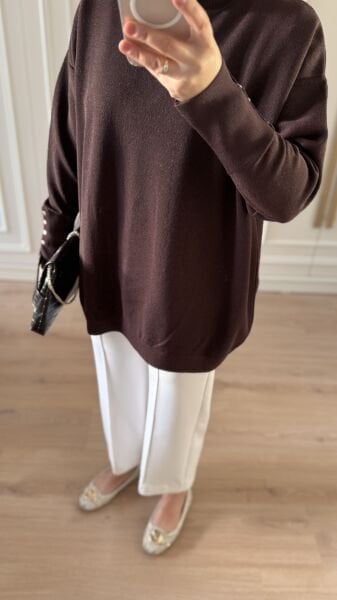 Işıltılı Droplu Tunik Lacivert