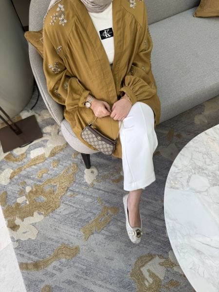 İşlemeli Kimono Yağ Yeşili ÖN SİPARİŞ