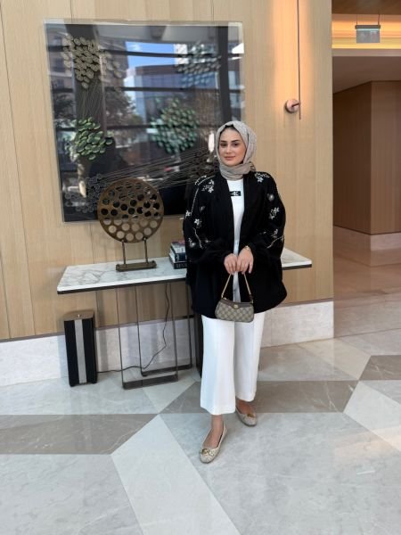 İşlemeli Kimono Siyah ÖN SİPARİŞ
