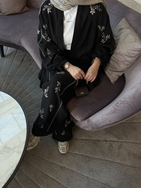 İşleme Taşlı Takım Siyah