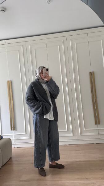 Çift Fermuarlı Hırka