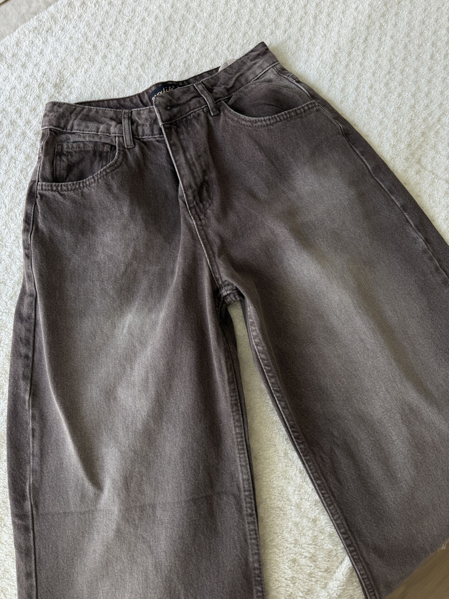 Taşlanmış Kahverengi Jean