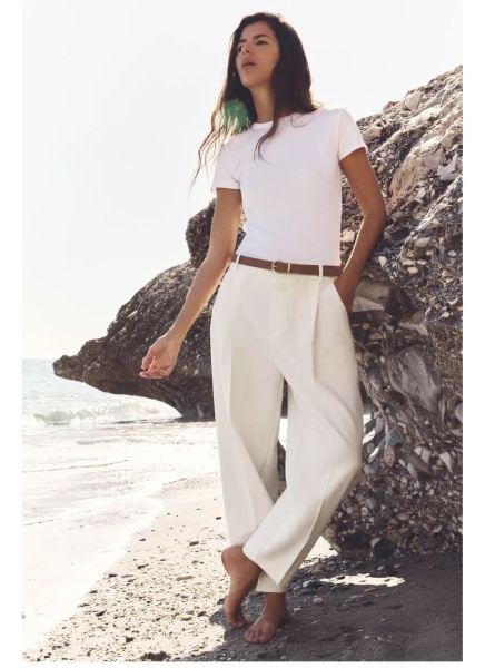 Kemerli Ütü İzli Kumaş Pantolon