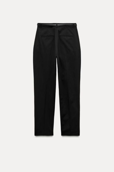 Kemerli Ütü İzli Kumaş Pantolon