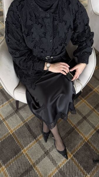 İpkyol  Brode Gömlek Siyah