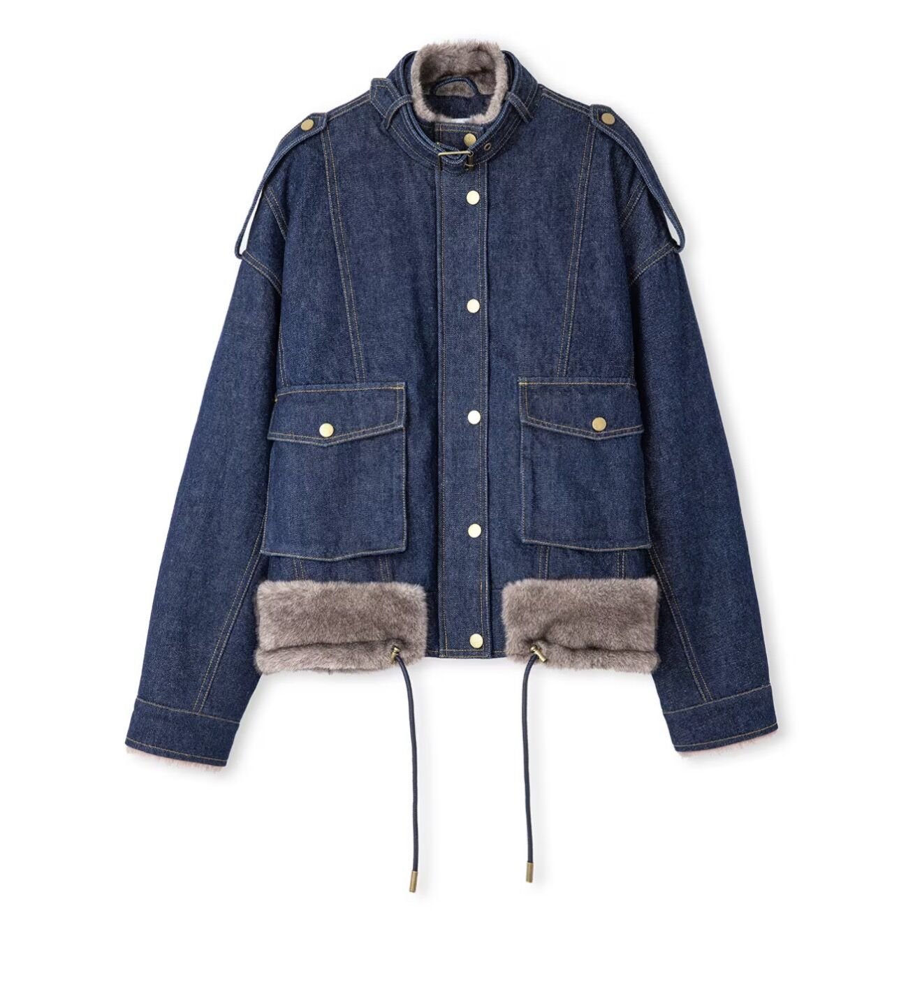 İpkyl Kemerli Denim Mont