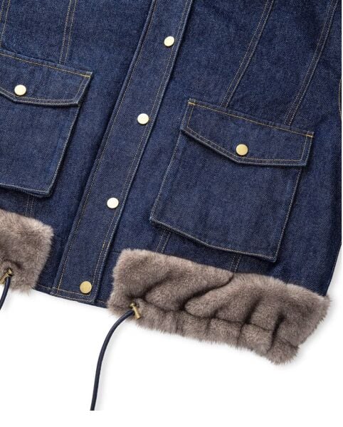 İpkyl Kemerli Denim Mont