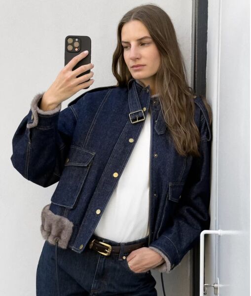 İpkyl Kemerli Denim Mont