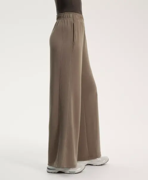 Yanları Fitilli Modal Takım Kahverengi