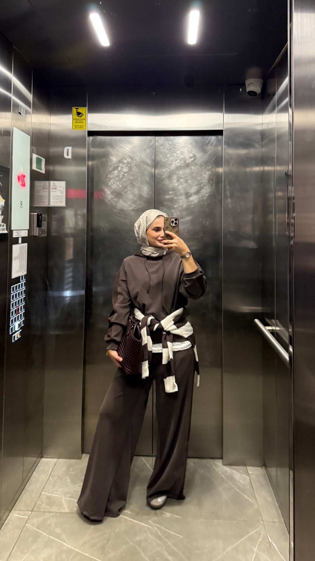 Yanları Fitilli Modal Takım Kahverengi