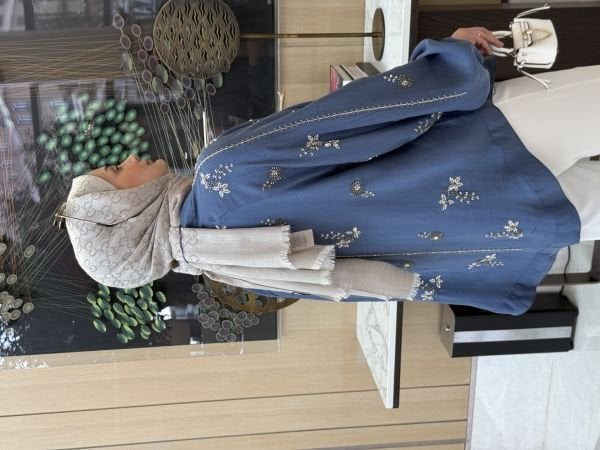 İşlemeli Kimono İndigo