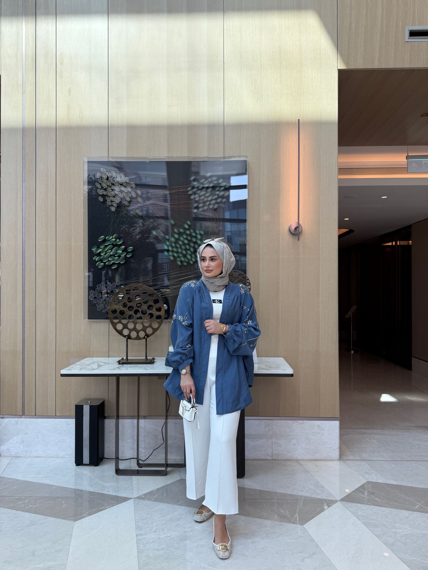 İşlemeli Kimono İndigo