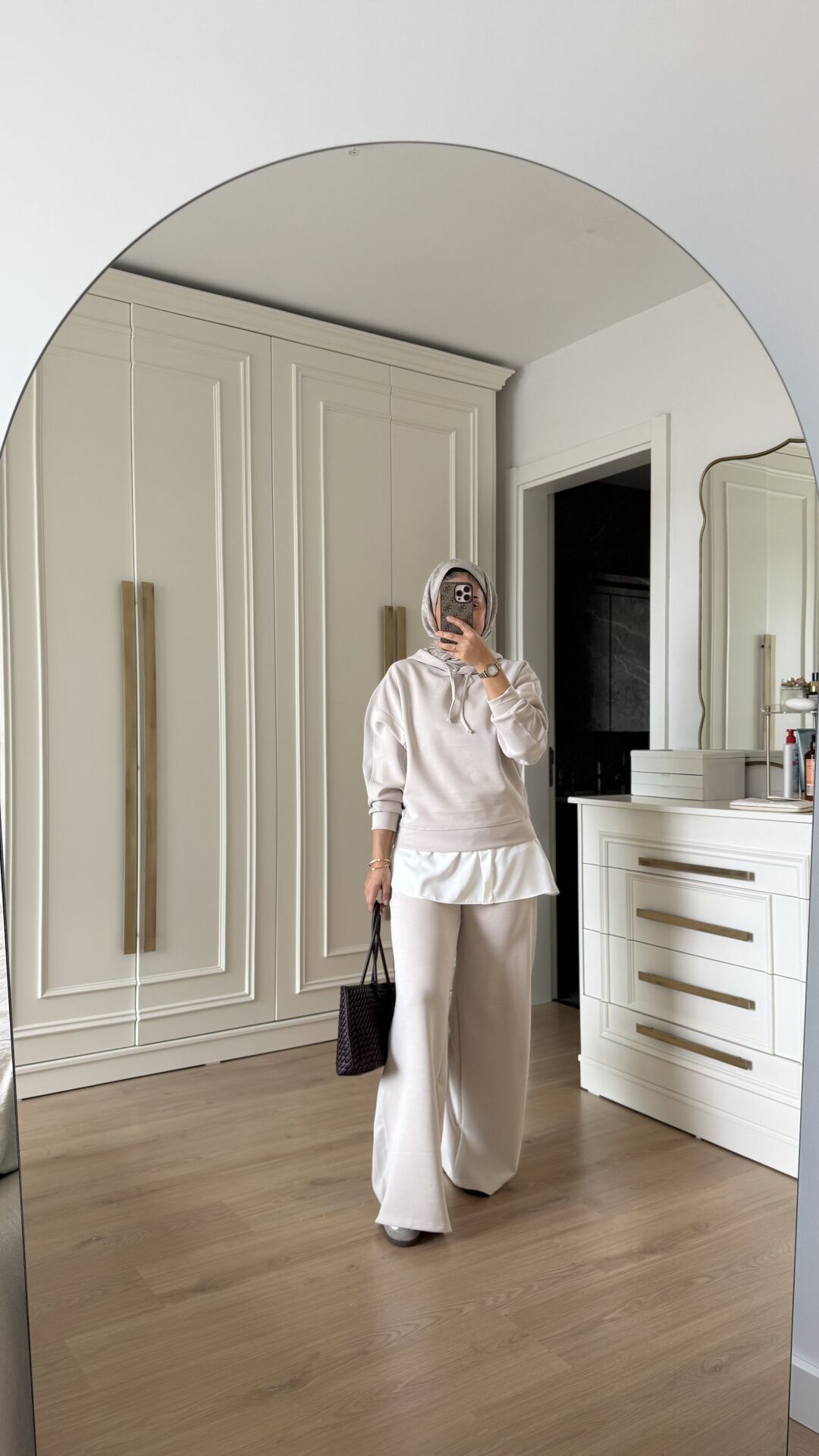 Yanları Fitilli Modal Takım Bej