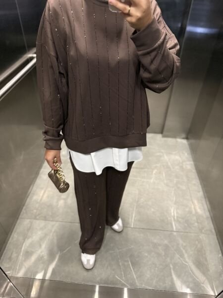 Pullu Takım Kahverengi