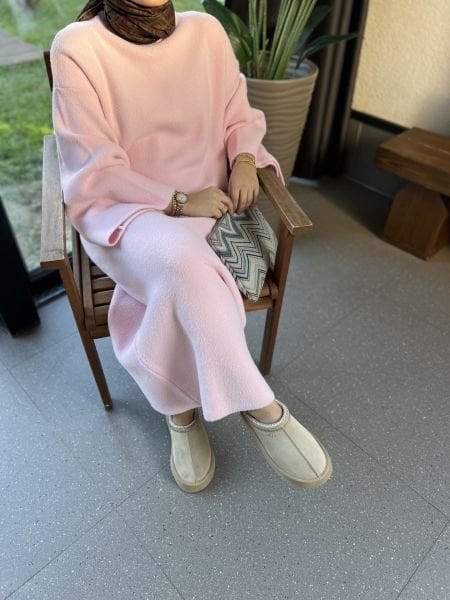 Angora Elbise Pembe