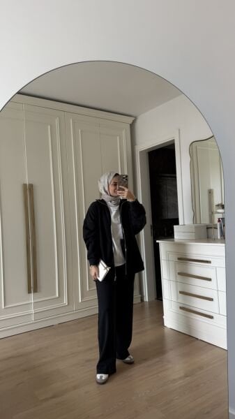 Fermuarlı Oyhs Takım Siyah