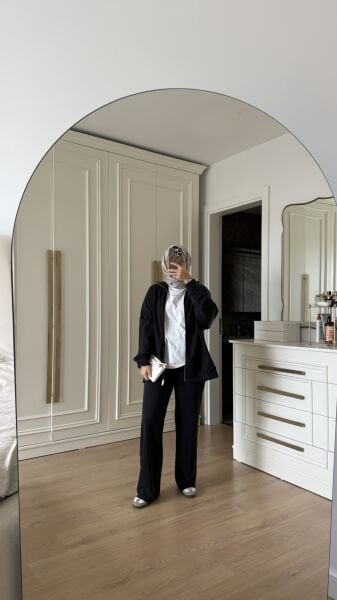 Fermuarlı Oyhs Takım Siyah