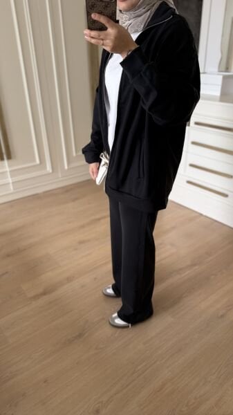 Fermuarlı Oyhs Takım Siyah