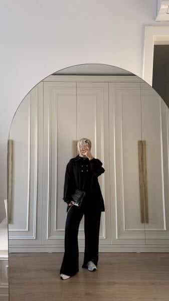 Çıt Çıt Detaylı Takım Siyah