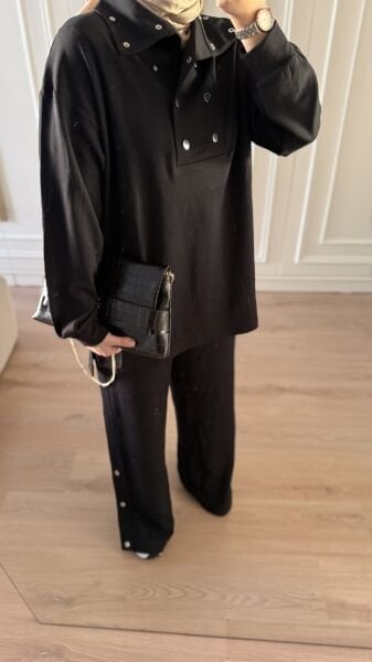 Çıt Çıt Detaylı Takım Siyah