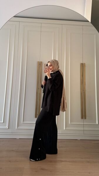 Çıt Çıt Detaylı Takım Siyah