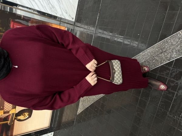 Etekli Triko Takım Bordo