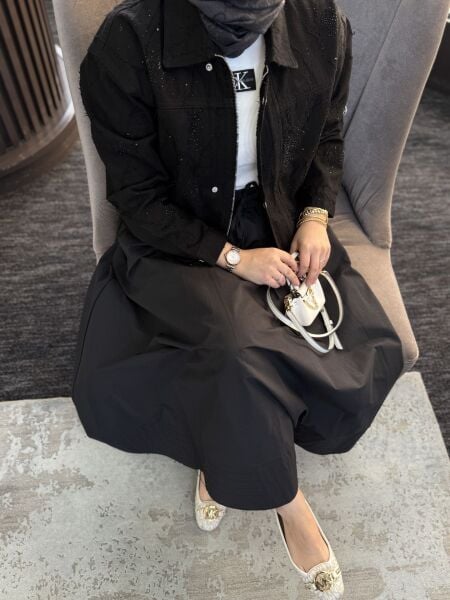 Astarlı Poplin Etek