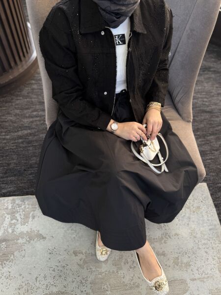 Astarlı Poplin Etek