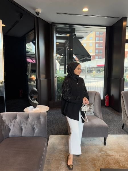 Yaprak İşlemeli Kimono Siyah