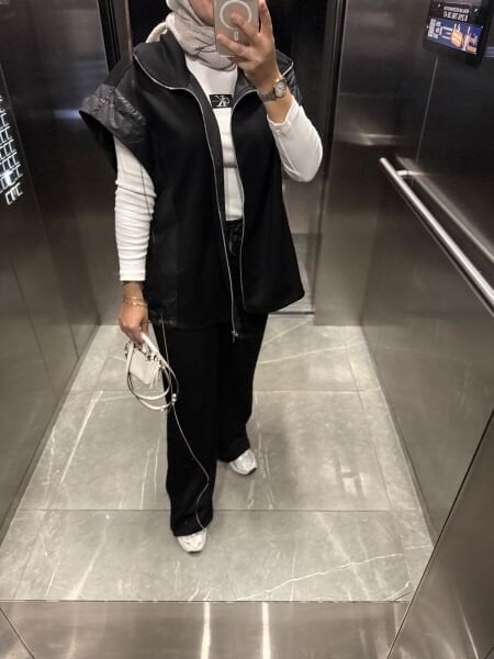 Yelekli Marka Takım Siyah