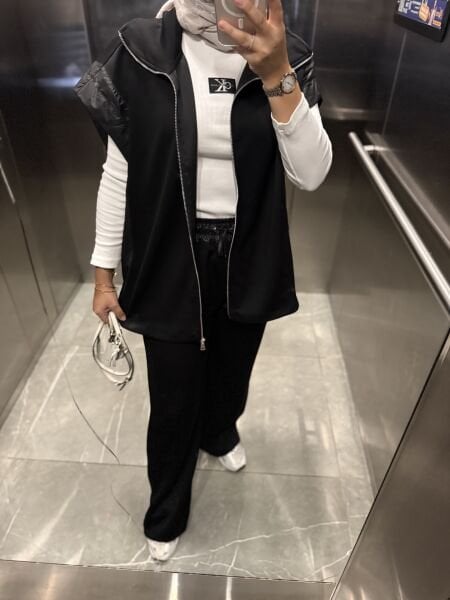 Yelekli Marka Takım Siyah