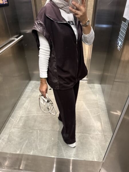 Yelekli Marka Takım Kahverengi