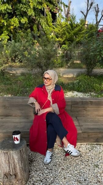 Diva Trençkot Kırmızı