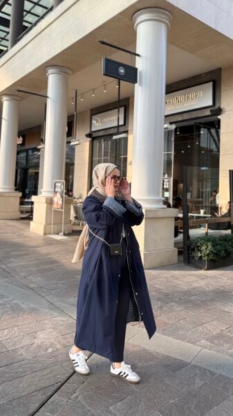 Diva Trençkot Lacivert