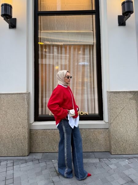 Kenarı Swarovski Taşlı Jean