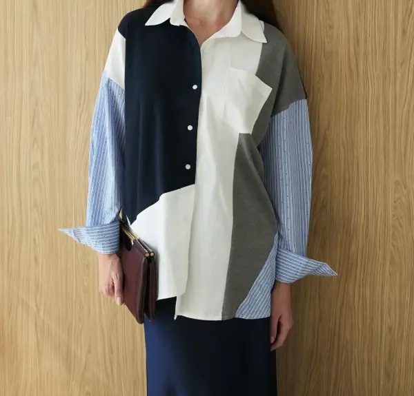 İpkyl Oversize Gömlek Lacivert