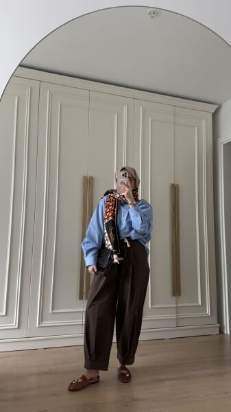 Şalvar Model Kanvas Pantolon Kahverengi