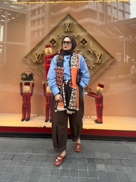 Şalvar Model Kanvas Pantolon Kahverengi