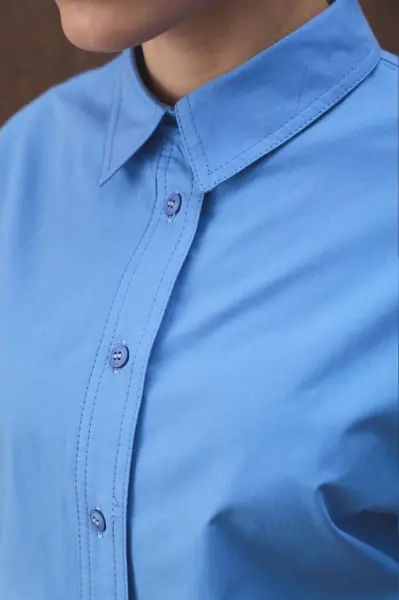Premium Poplin Mavi  Gömlek