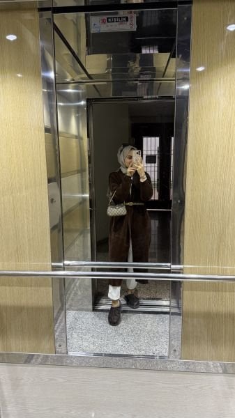 Şal Yaka Hırka Kahverengi