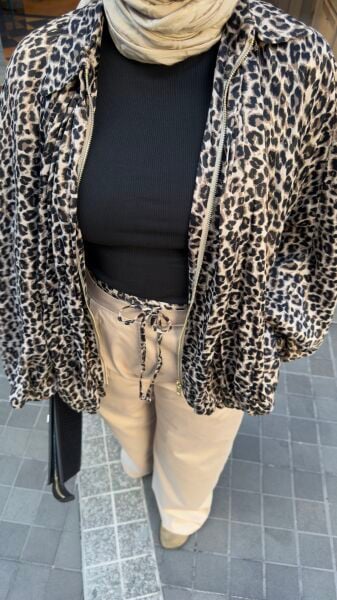 Leopar Detay Pantolon