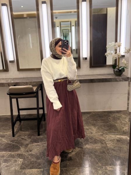 Pamuklu Kırışık Etek