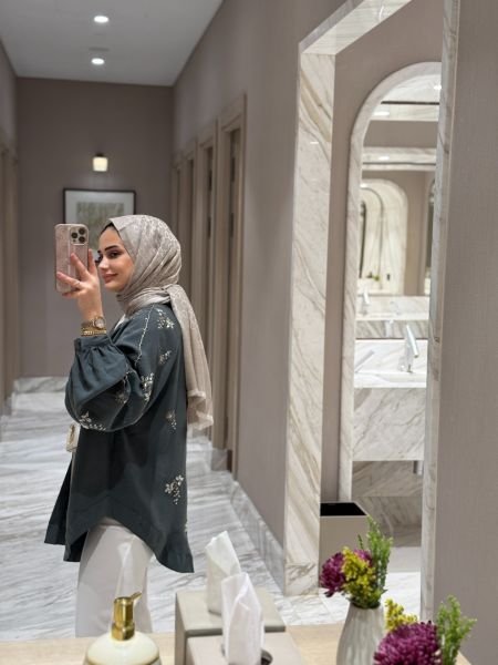 İşlemeli Kimono Haki Ön SİPARİŞ
