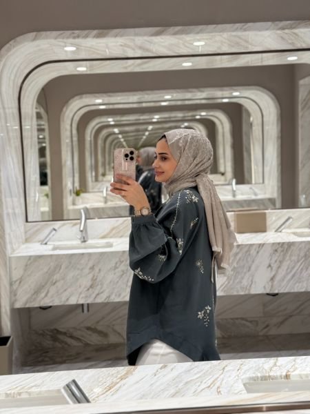 İşlemeli Kimono Haki Ön SİPARİŞ