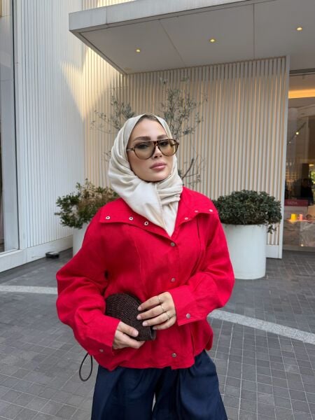 Keten Ceket Kırmızı